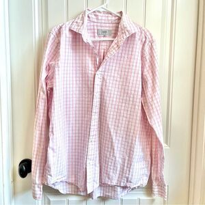 Jack Spade Pink Casual Button Down Shirt cotton gingham pastel Size XL